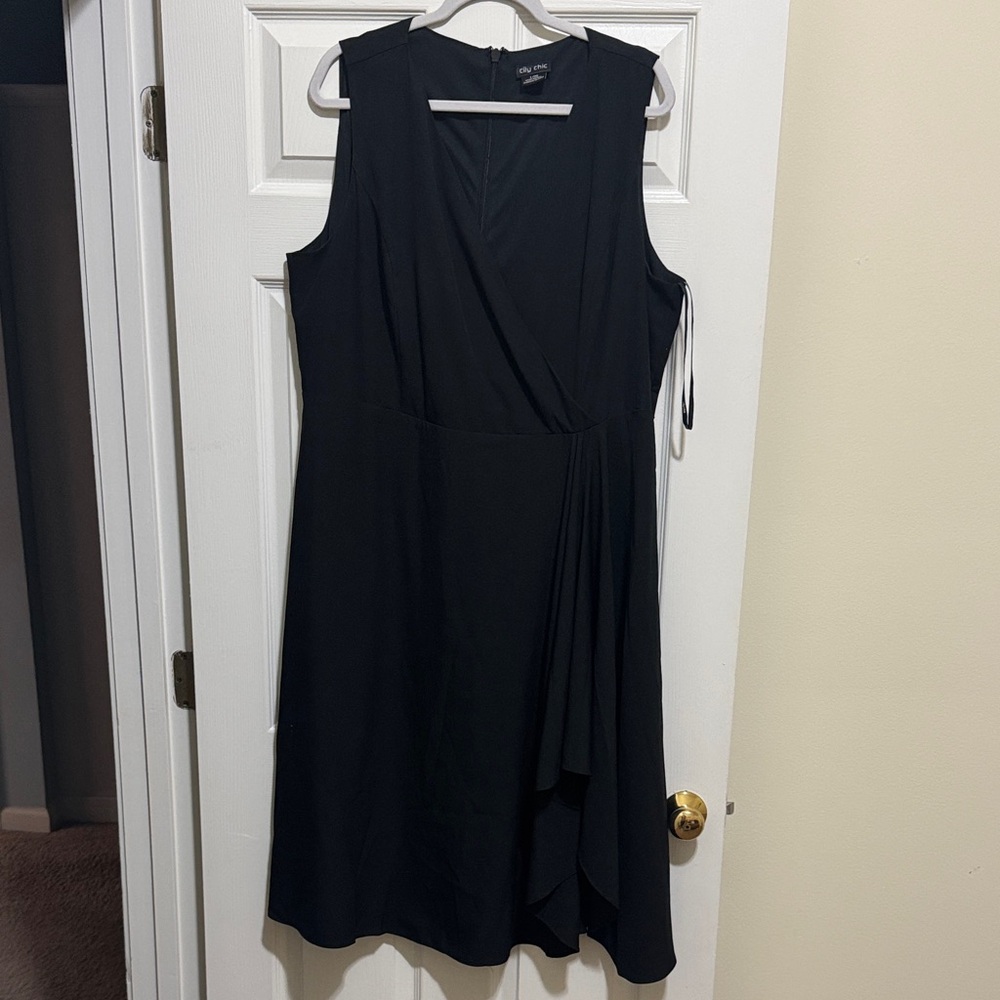 City Chic Black Asymmetrical Dress